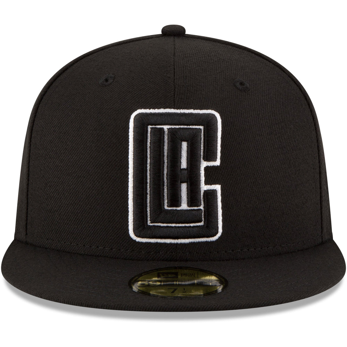 Men's LA Clippers New Era Black Black & White Logo 59FIFTY Fitted Hat