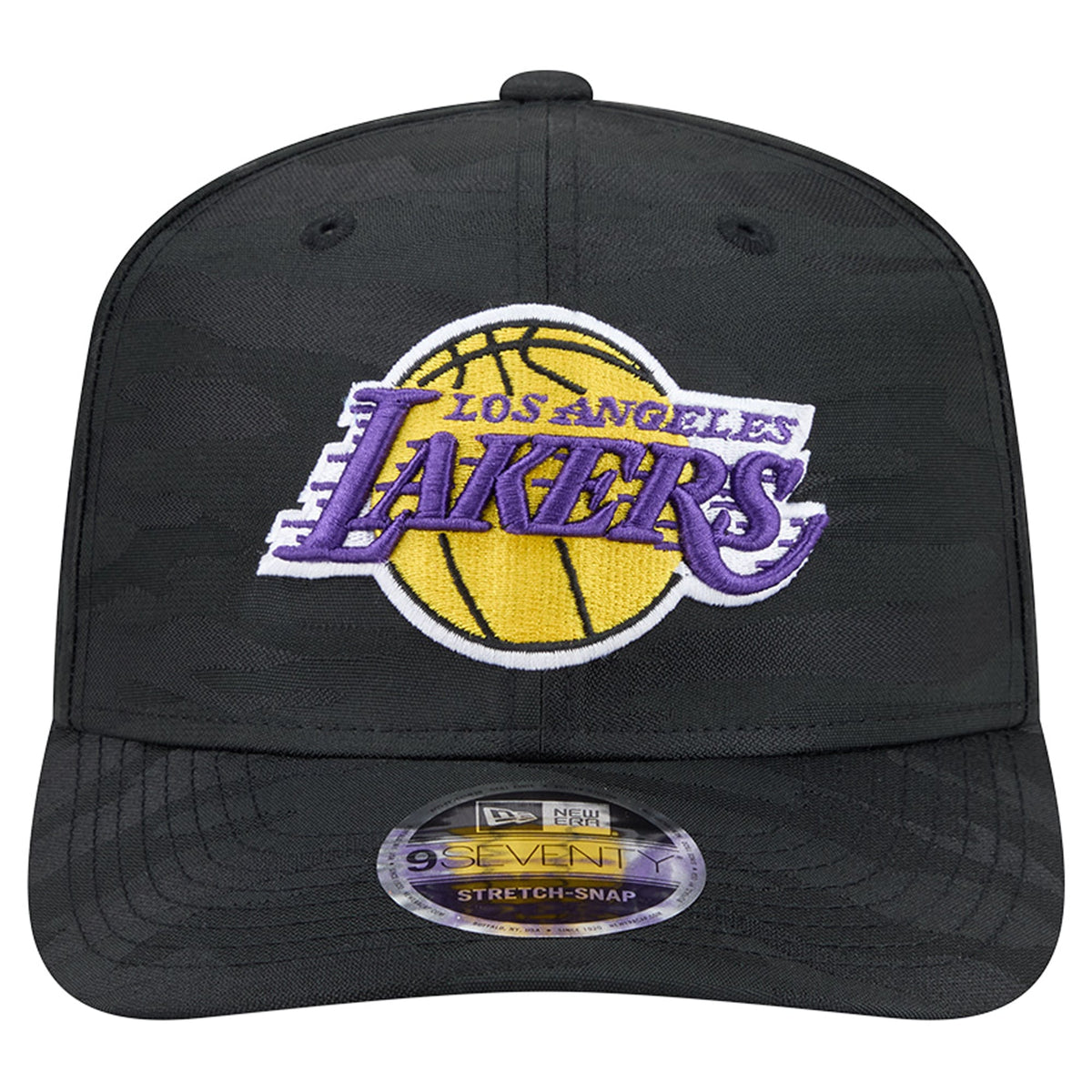 Men's Los Angeles Lakers New Era Black Camo 9SEVENTY Perforated Adjustable Hat