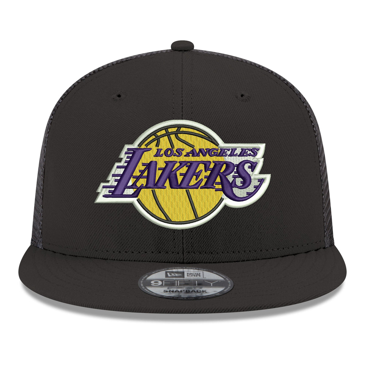Men's Los Angeles Lakers New Era Black Core Logo Meshback 9FIFTY Snapback Hat