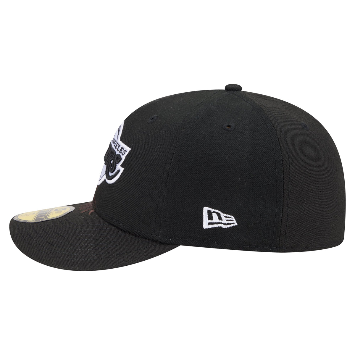 Men's Los Angeles Lakers New Era Black Freedom Pre-Curved 59FIFTY Fitted Hat