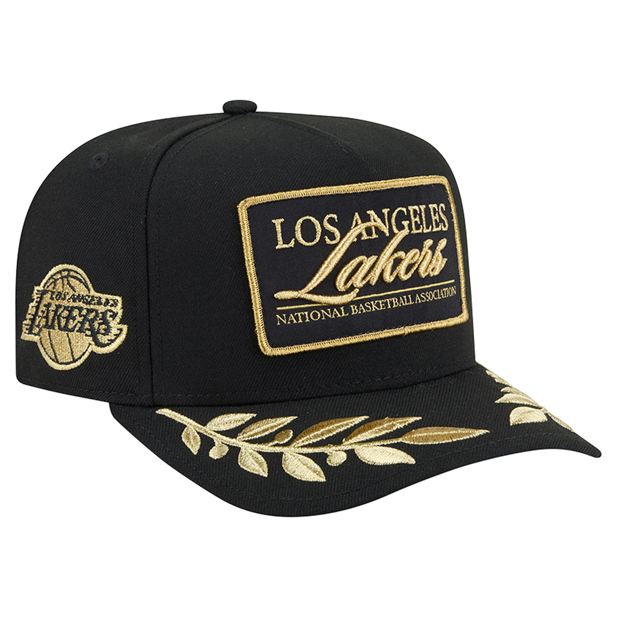 Men's Los Angeles Lakers  New Era Black Golden 9FIFTY Snapback Hat