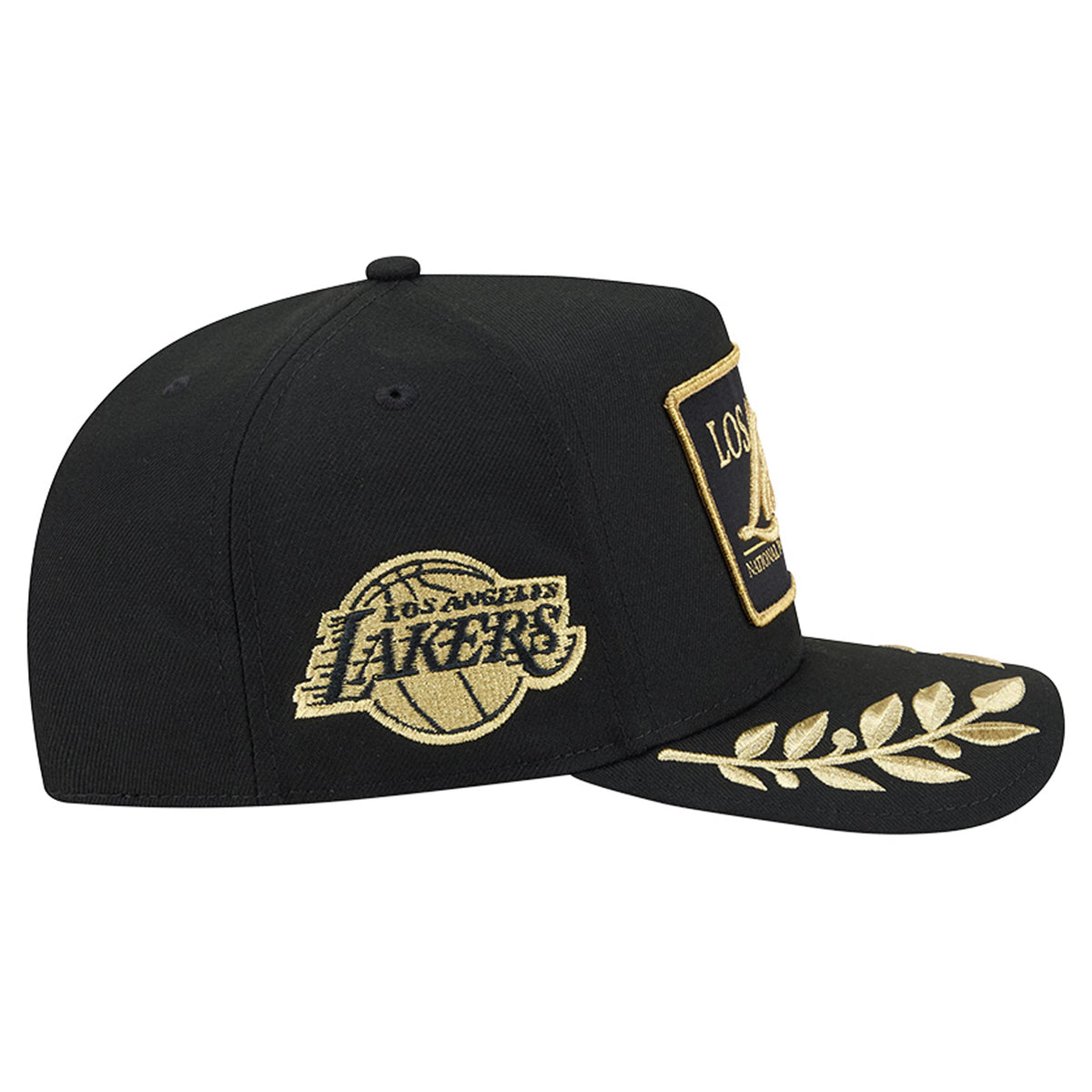 Men's Los Angeles Lakers  New Era Black Golden 9FIFTY Snapback Hat