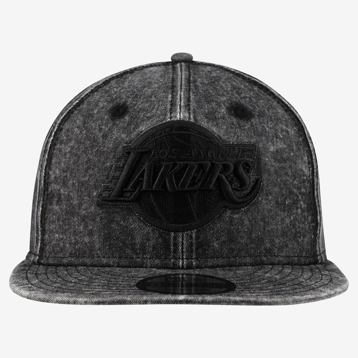Men's Los Angeles Lakers  New Era Black Washed Tonal 9FIFTY Snapback Hat