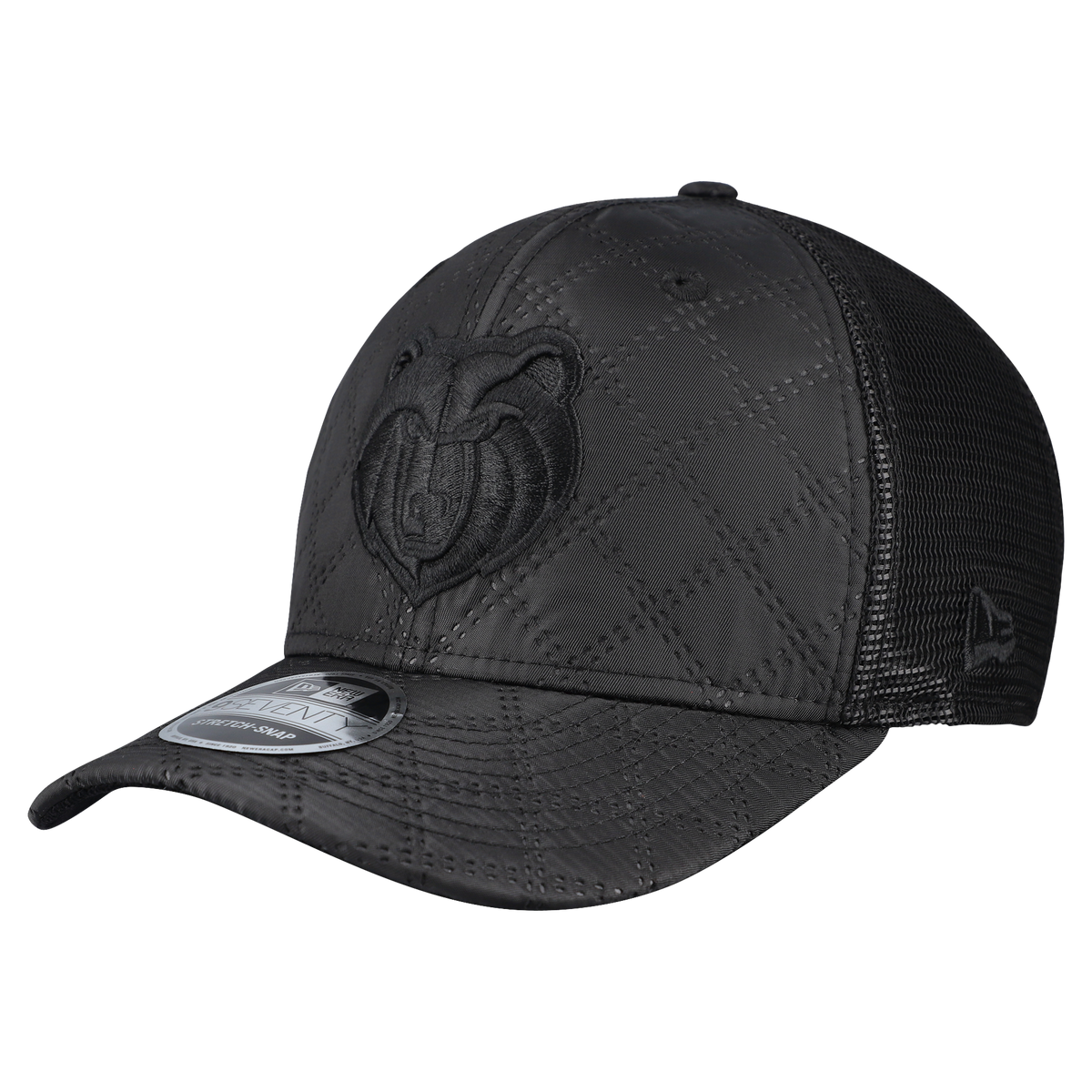 Men's Memphis Grizzlies  New Era Black Quilted 9SEVENTY Trucker Adjustable Hat
