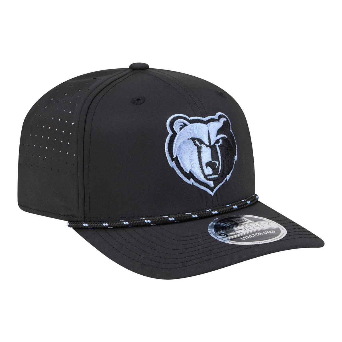 Men's Memphis Grizzlies New Era Black Sport Rope Vented Stretch-Snap 9SEVENTY Hat