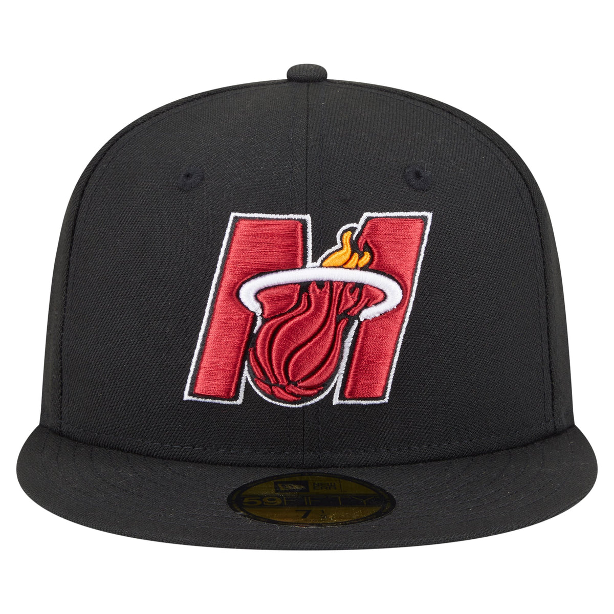 Men's Miami Heat  New Era Black Deceptor 59FIFTY Fitted Hat
