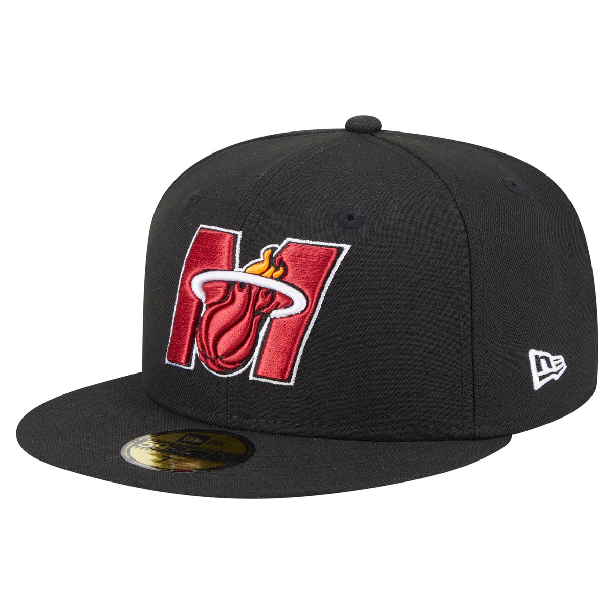 Men's Miami Heat  New Era Black Deceptor 59FIFTY Fitted Hat