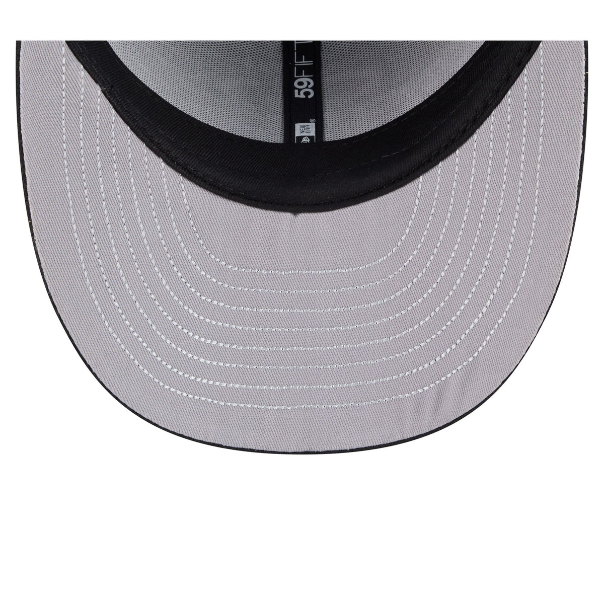 Men's Miami Heat New Era Black Freedom Pre-Curved 59FIFTY Fitted Hat