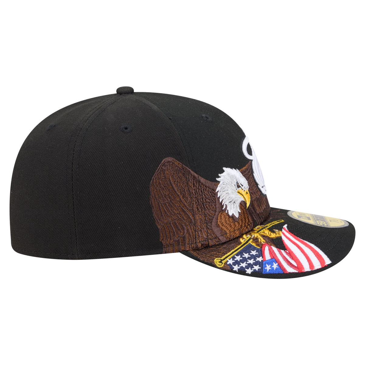 Men's Miami Heat New Era Black Freedom Pre-Curved 59FIFTY Fitted Hat