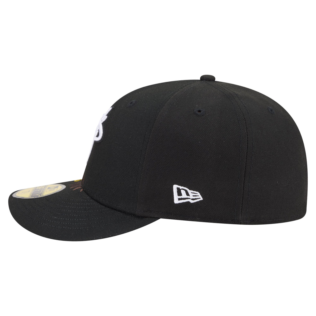 Men's Miami Heat New Era Black Freedom Pre-Curved 59FIFTY Fitted Hat