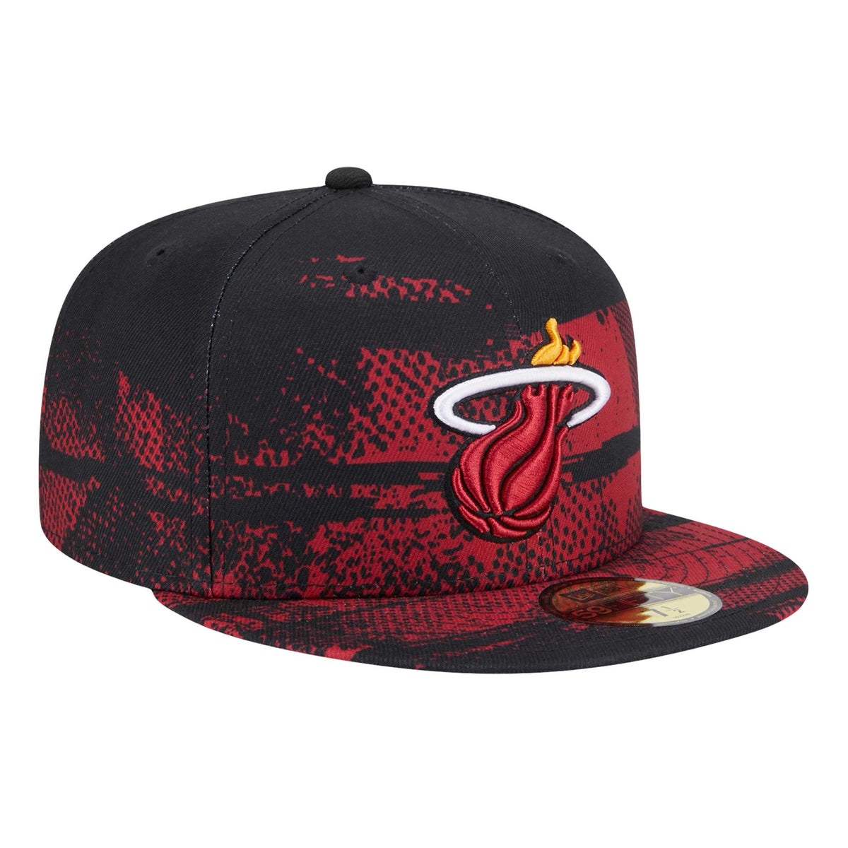 Men's Miami Heat New Era Black Tip-Off 59FIFTY Fitted Hat