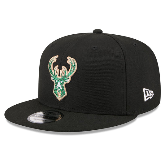 Men's Milwaukee Bucks New Era Black 2026 NBA Draft Crystal 9FIFTY Snapback Hat