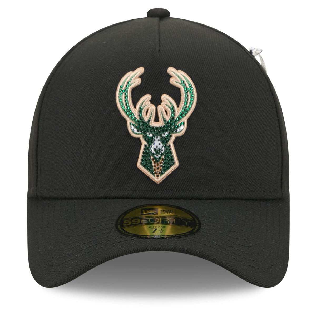 Men's Milwaukee Bucks New Era Black 2026 NBA Draft On-Stage Crystal A-Frame 59FORTY Fitted Hat