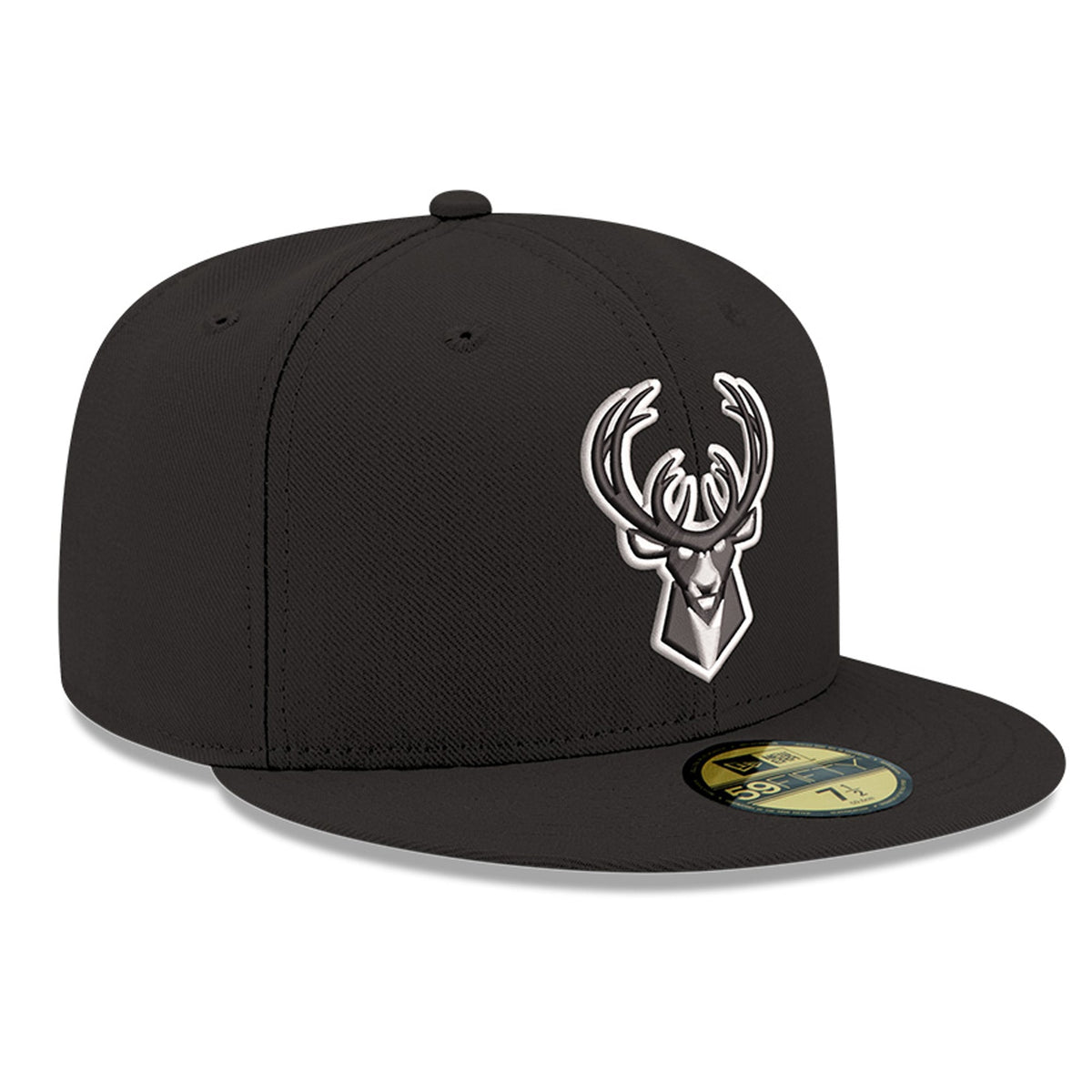Men's Milwaukee Bucks New Era Black 59FIFTY Fitted Hat
