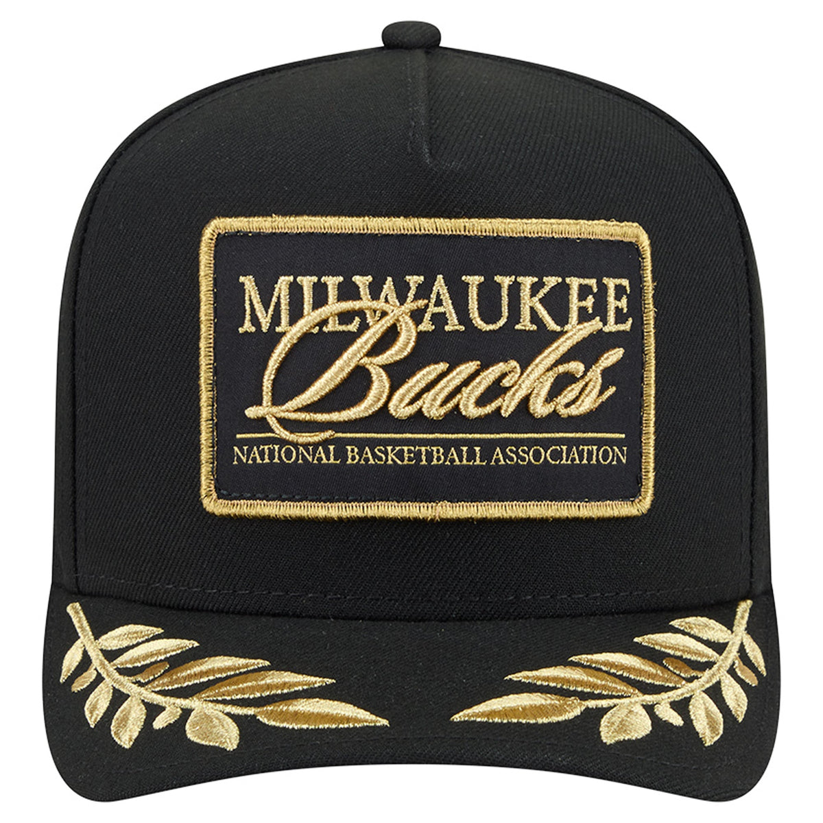 Men's Milwaukee Bucks  New Era Black Golden 9FIFTY Snapback Hat