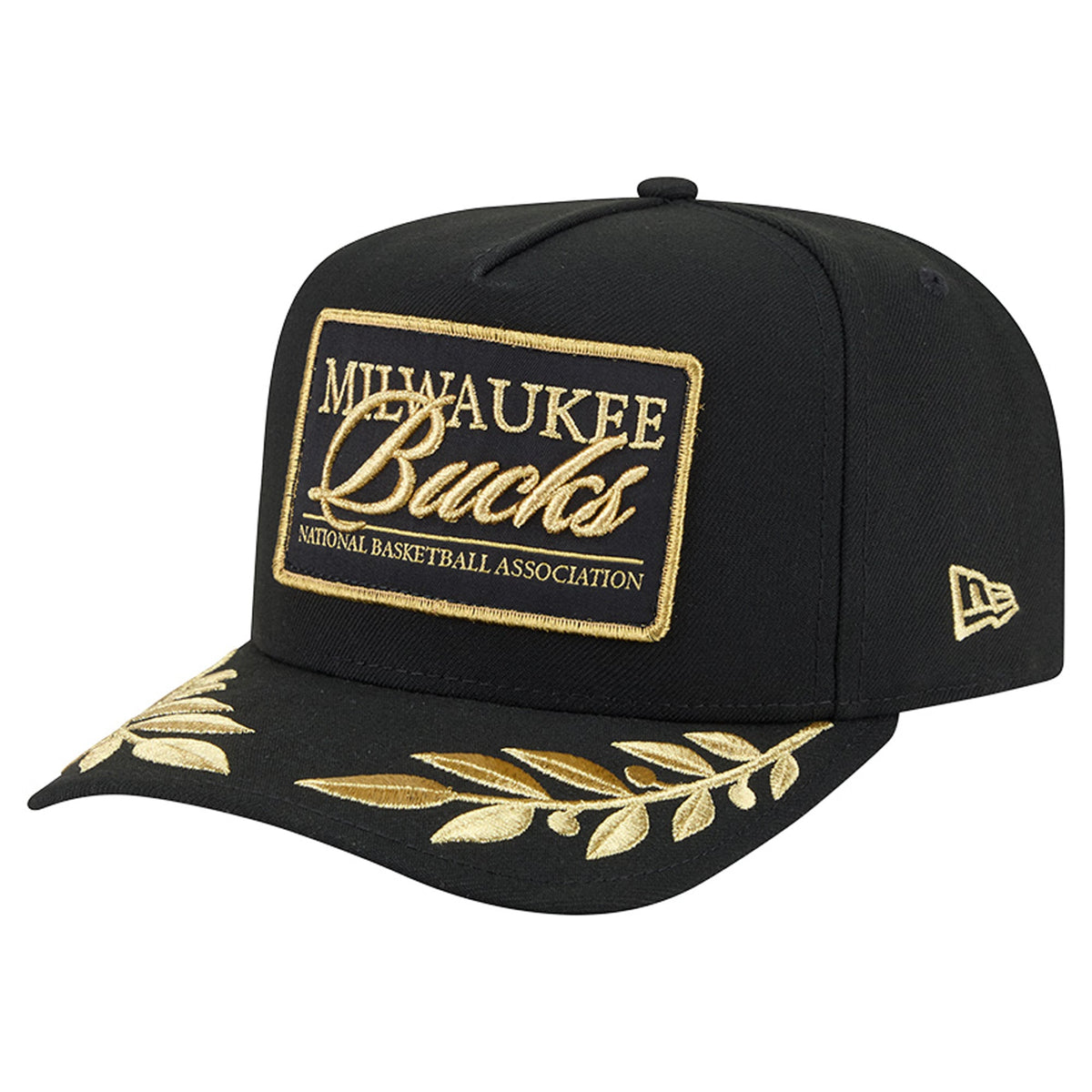 Men's Milwaukee Bucks  New Era Black Golden 9FIFTY Snapback Hat