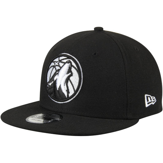Men's Minnesota Timberwolves New Era Black 9FIFTY Snapback Adjustable Hat