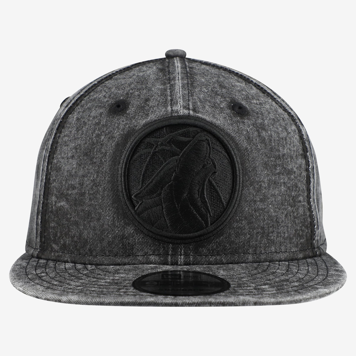 Men's Minnesota Timberwolves  New Era Black Washed Tonal 9FIFTY Snapback Hat