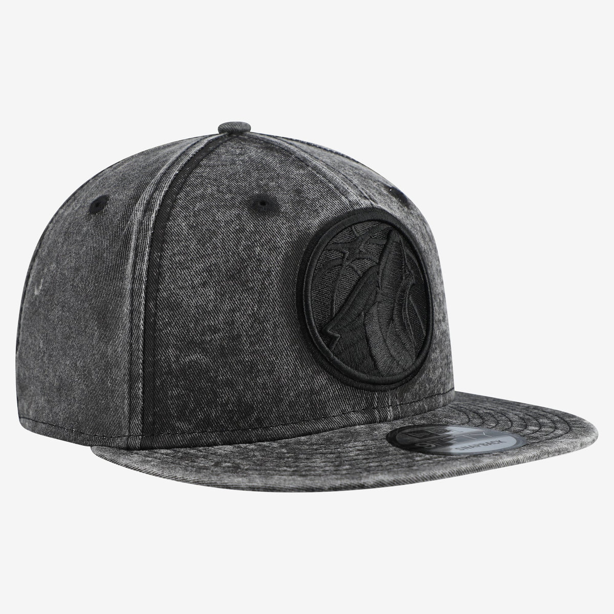 Men's Minnesota Timberwolves  New Era Black Washed Tonal 9FIFTY Snapback Hat