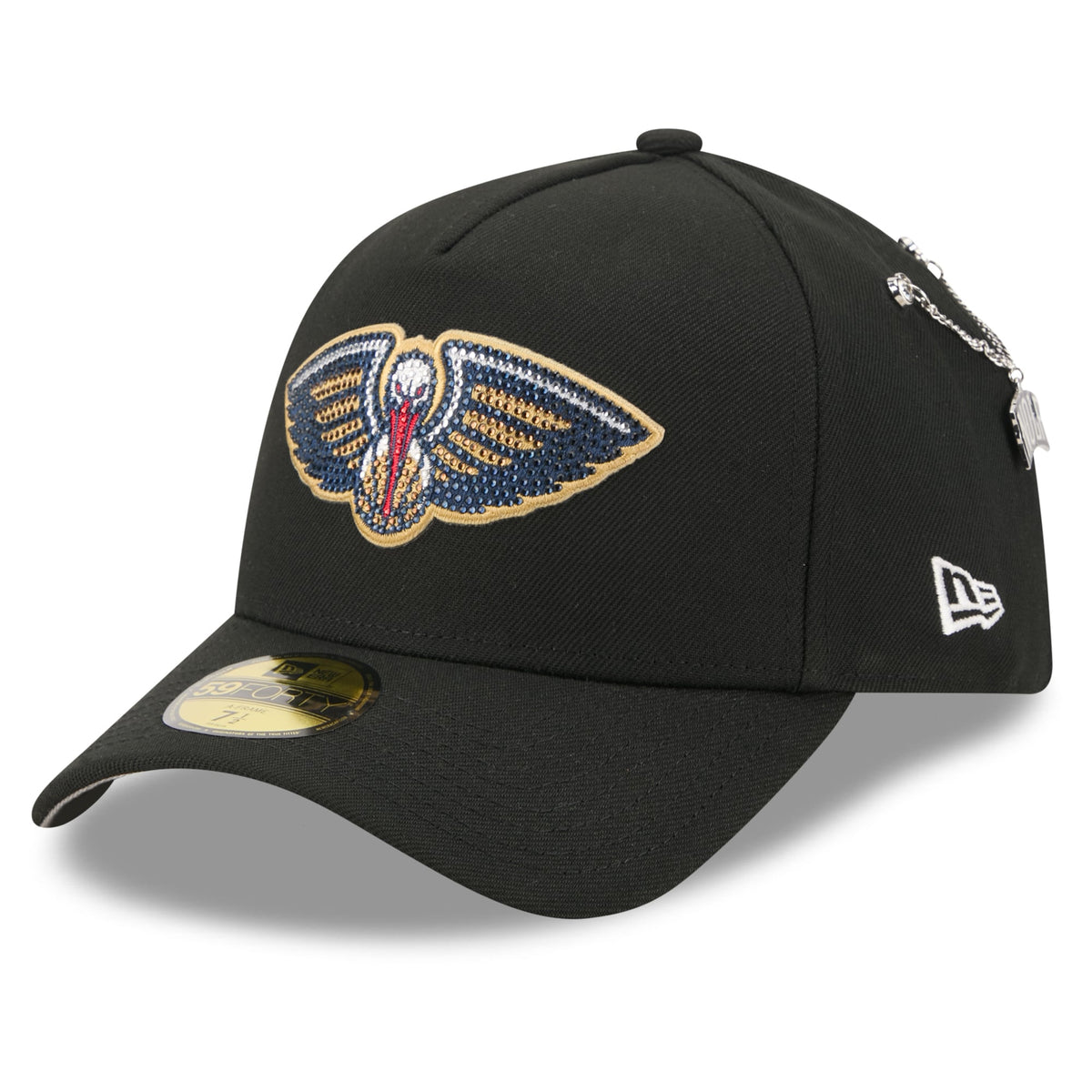 Men's New Orleans Pelicans New Era Black 2026 NBA Draft On-Stage Crystal A-Frame 59FORTY Fitted Hat