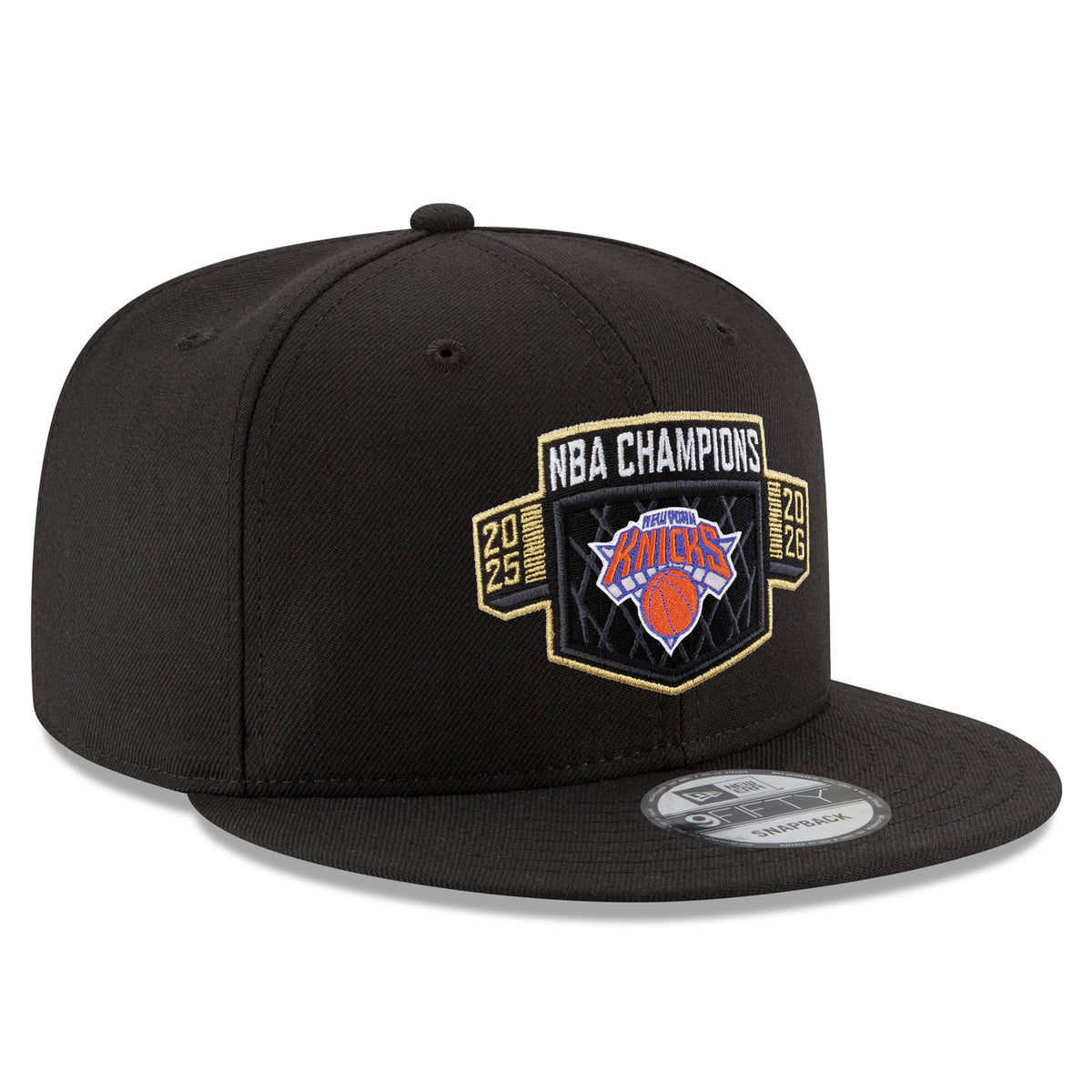 Men's New York Knicks New Era Black 2026 NBA Finals Champions Locker Room Replica 9FIFTY Snapback Hat