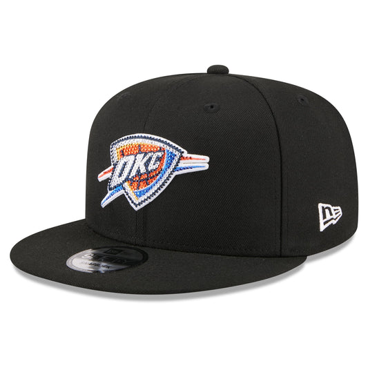 Men's Oklahoma City Thunder New Era Black 2026 NBA Draft Crystal 9FIFTY Snapback Hat