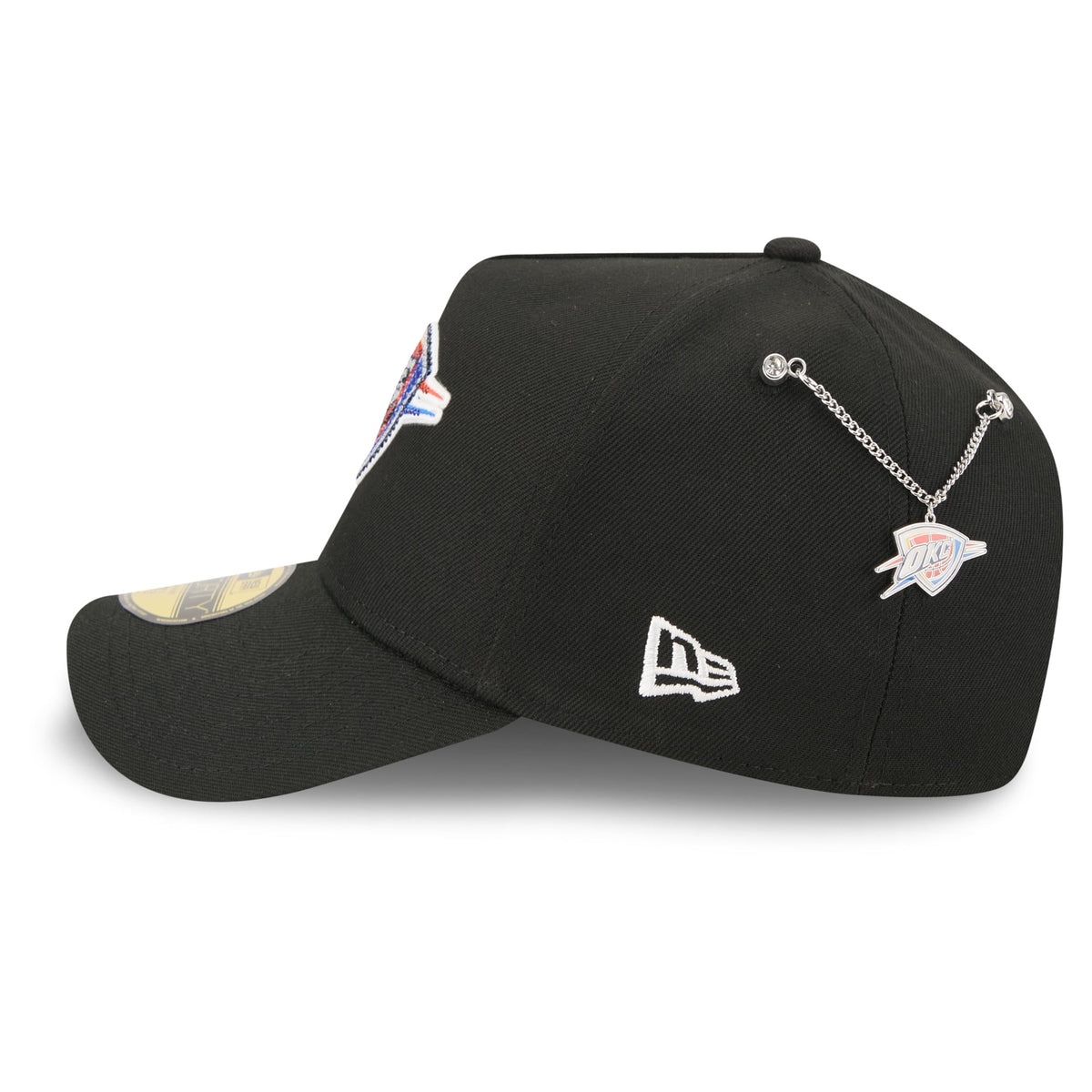 Men's Oklahoma City Thunder New Era Black 2026 NBA Draft On-Stage Crystal A-Frame 59FORTY Fitted Hat