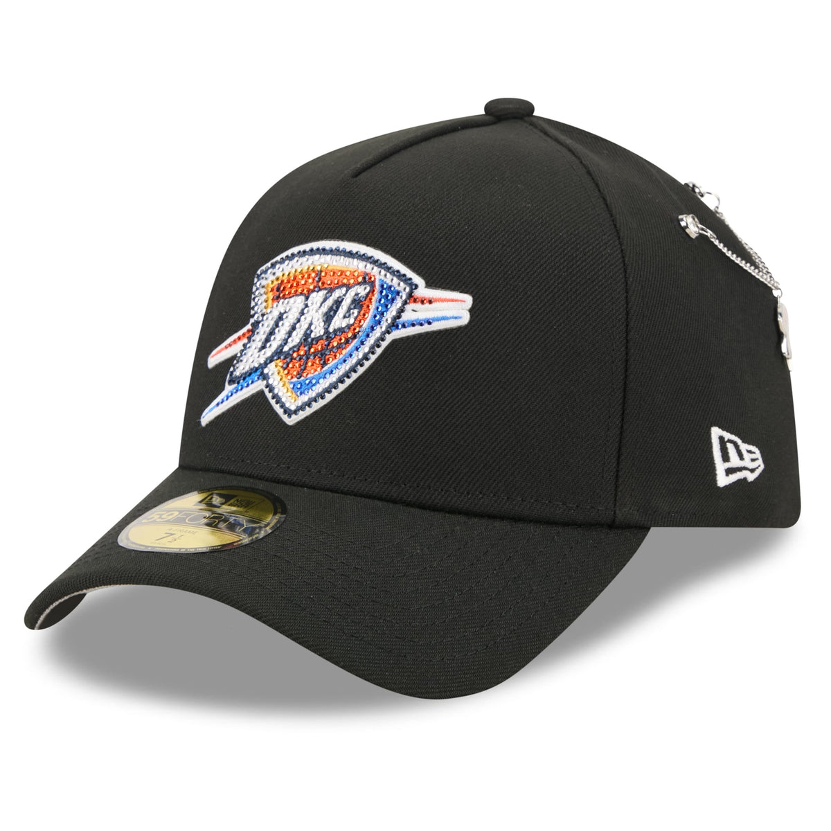 Men's Oklahoma City Thunder New Era Black 2026 NBA Draft On-Stage Crystal A-Frame 59FORTY Fitted Hat