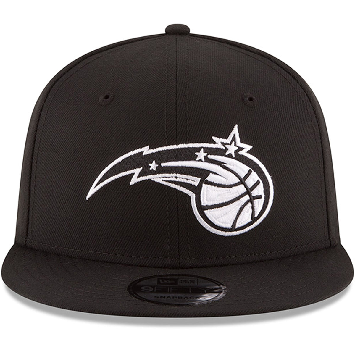 Men's Orlando Magic New Era Black Black & White Logo 9FIFTY Adjustable Snapback Hat