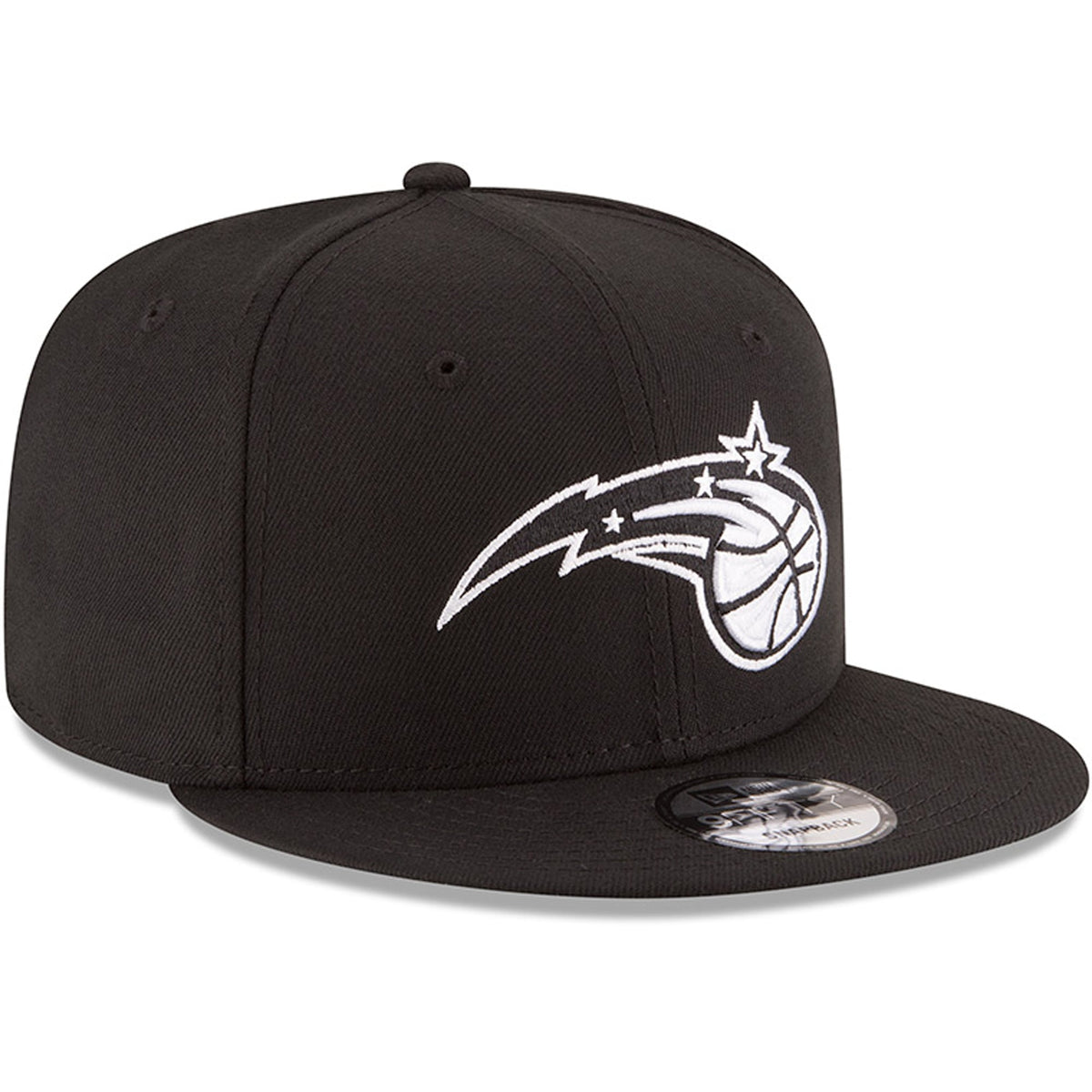 Men's Orlando Magic New Era Black Black & White Logo 9FIFTY Adjustable Snapback Hat