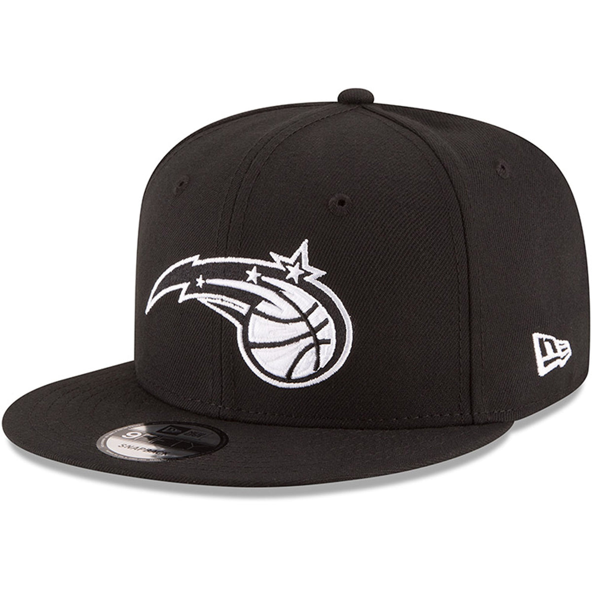 Men's Orlando Magic New Era Black Black & White Logo 9FIFTY Adjustable Snapback Hat