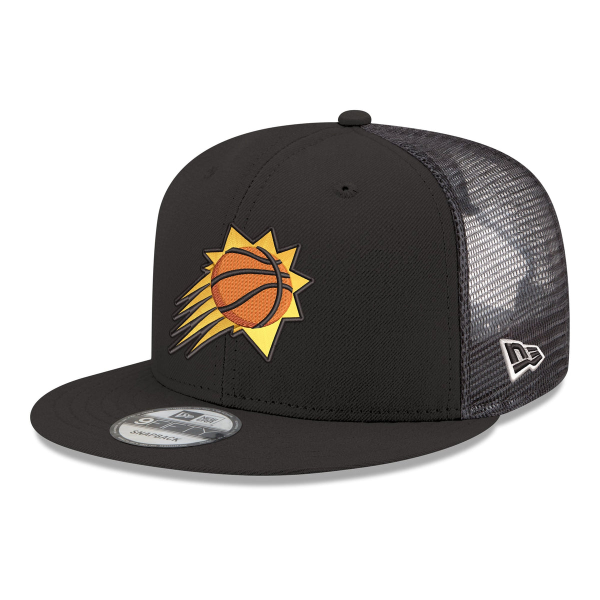 Men's Phoenix Suns New Era Black Core Logo Meshback 9FIFTY Snapback Hat