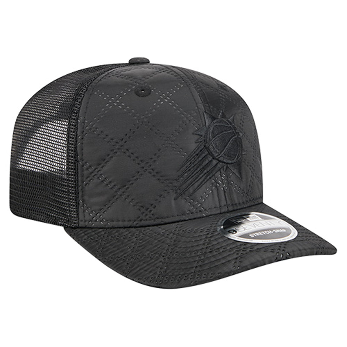 Men's Phoenix Suns  New Era Black Quilted 9SEVENTY Trucker Adjustable Hat