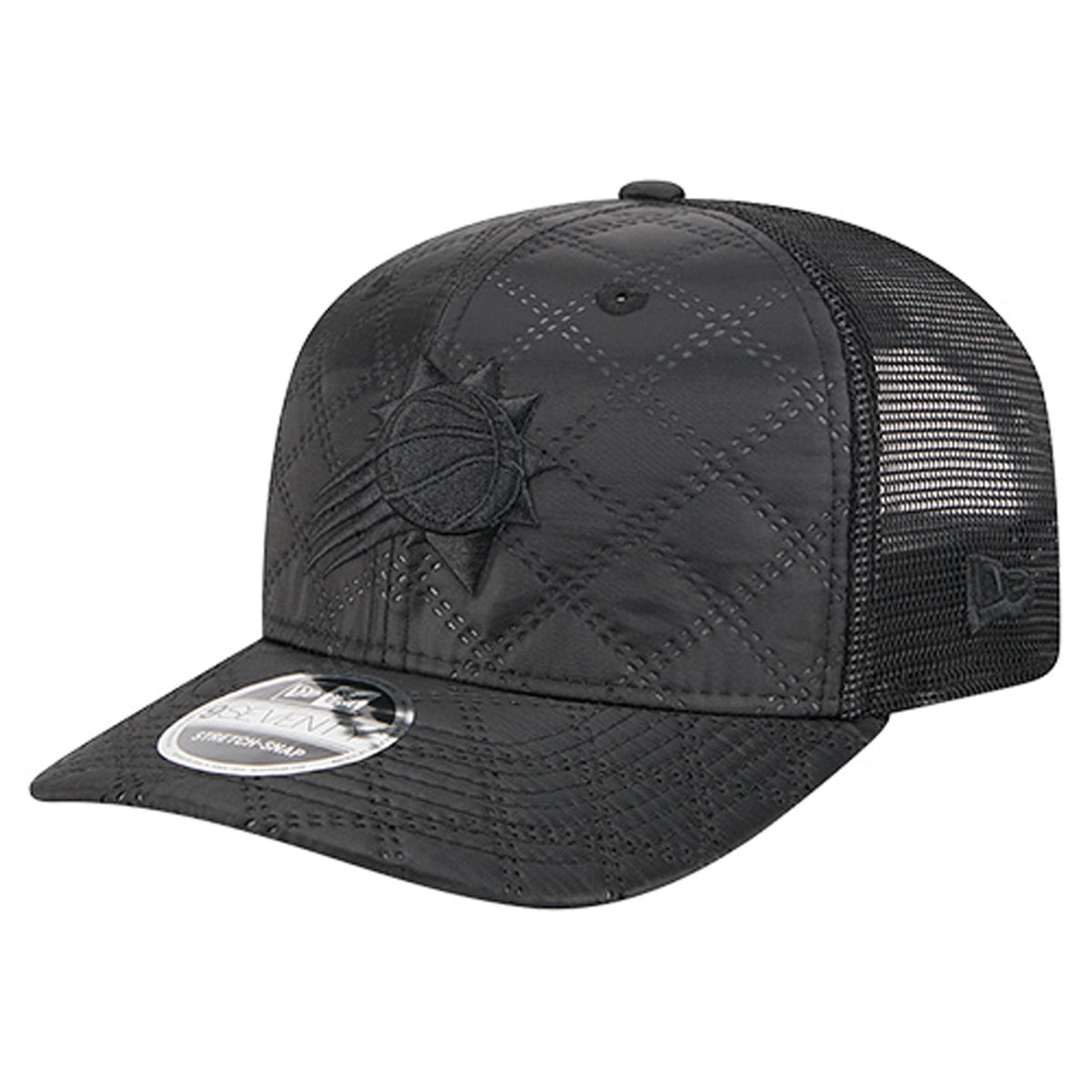 Men's Phoenix Suns  New Era Black Quilted 9SEVENTY Trucker Adjustable Hat