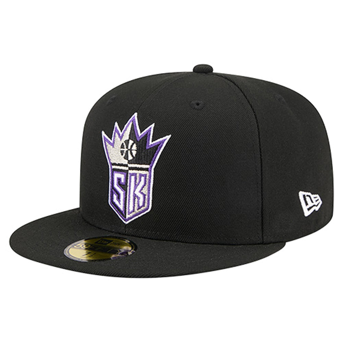 Men's Sacramento Kings  New Era Black Core Logo 59FIFTY Fitted Hat