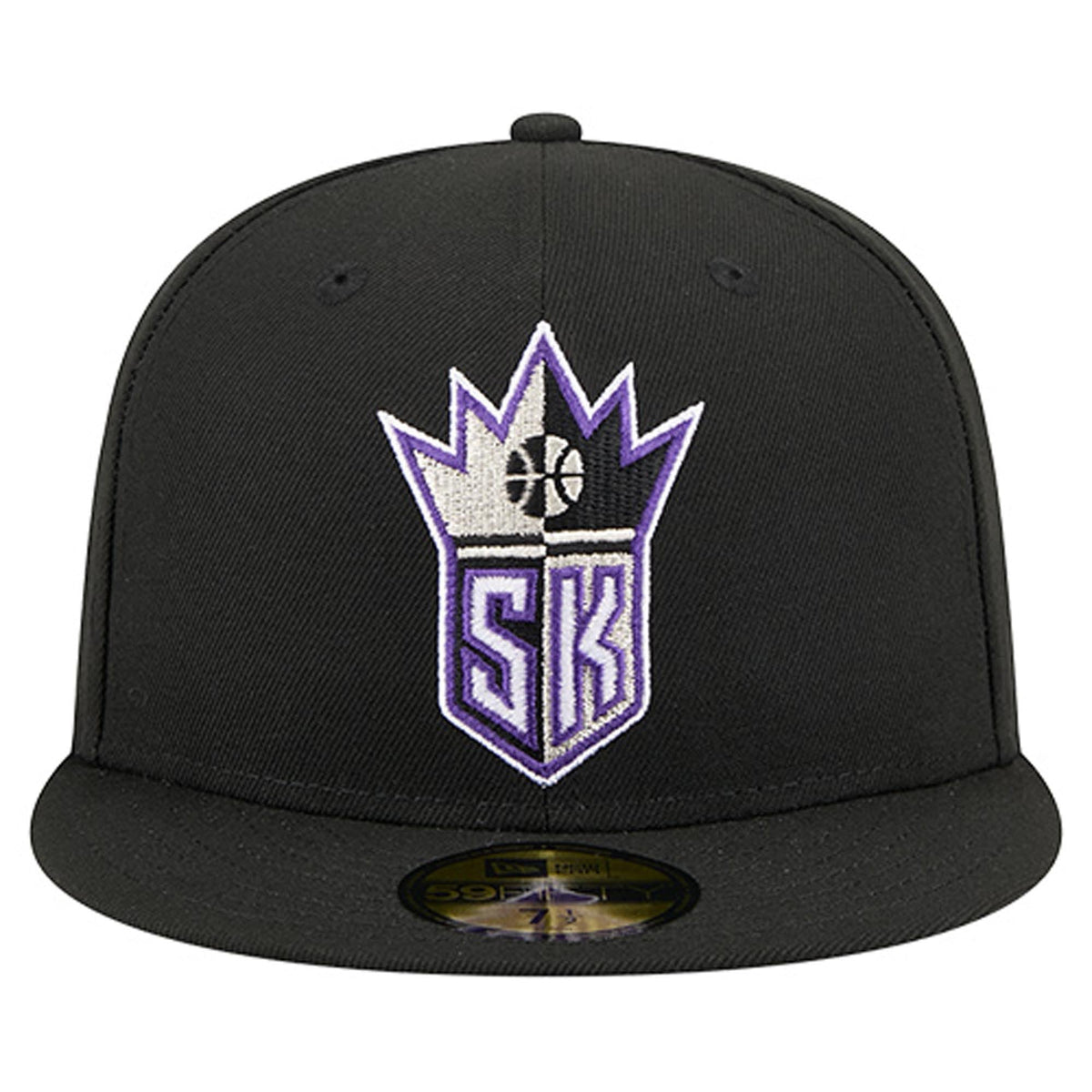 Men's Sacramento Kings  New Era Black Core Logo 59FIFTY Fitted Hat