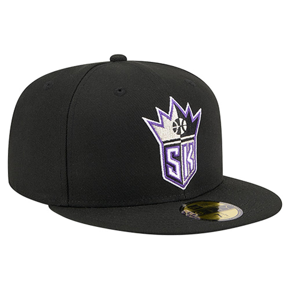 Men's Sacramento Kings  New Era Black Core Logo 59FIFTY Fitted Hat