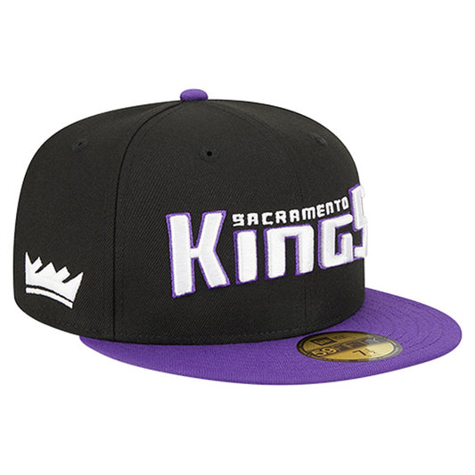 Men's Sacramento Kings  New Era Black Statement Edition Jersey Hook 59Fifty Fitted Hat