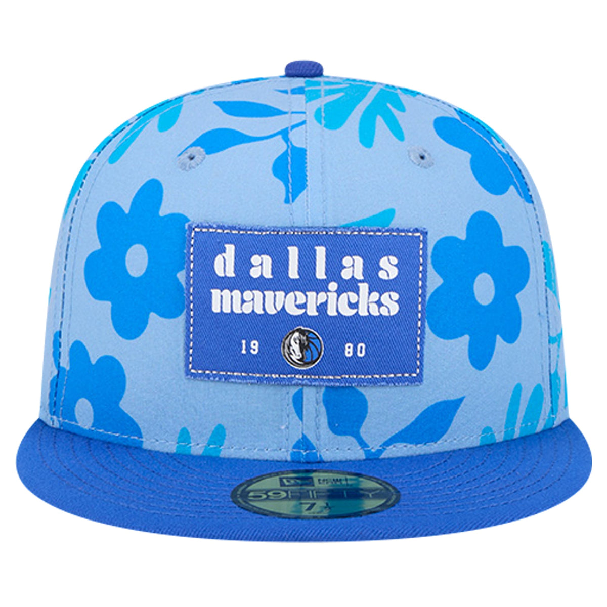 Men's Dallas Mavericks New Era Blue Palm Fronds 2-Tone 59FIFTY Fitted Hat