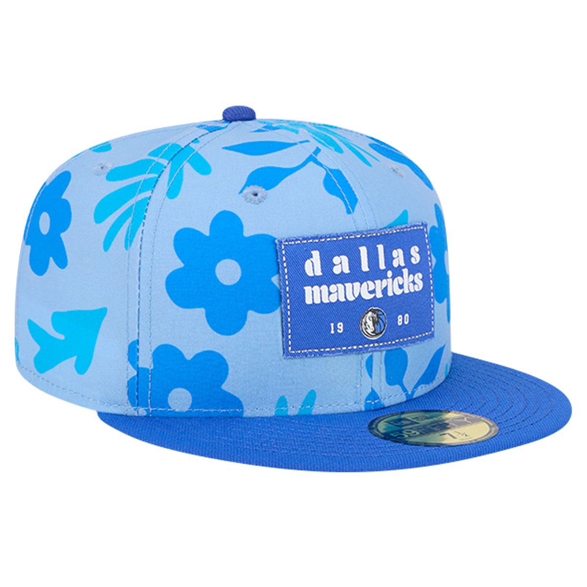 Men's Dallas Mavericks New Era Blue Palm Fronds 2-Tone 59FIFTY Fitted Hat