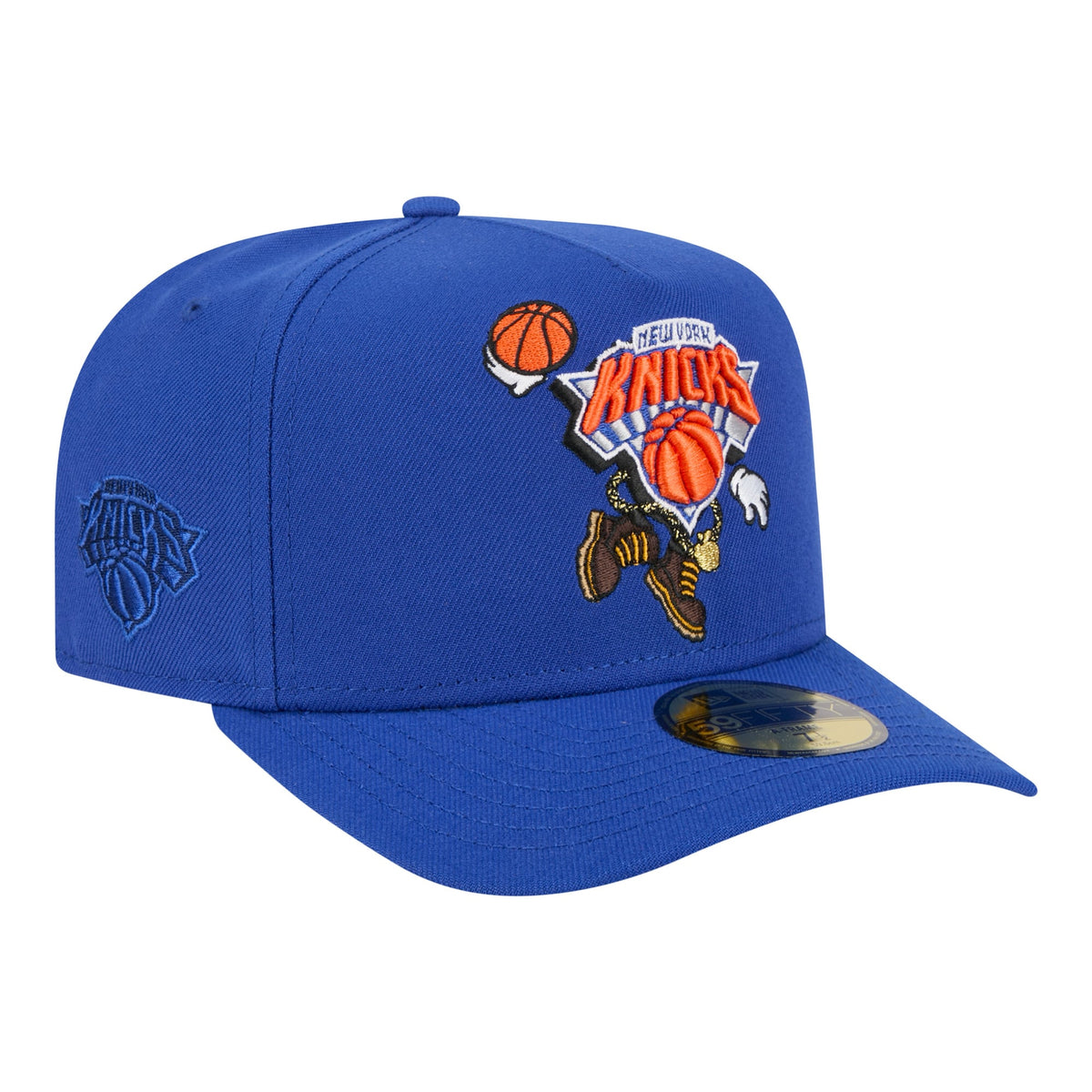 Men's New York Knicks  New Era Blue Injection Cartoon Logo A-Frame 59FIFTY Fitted Hat