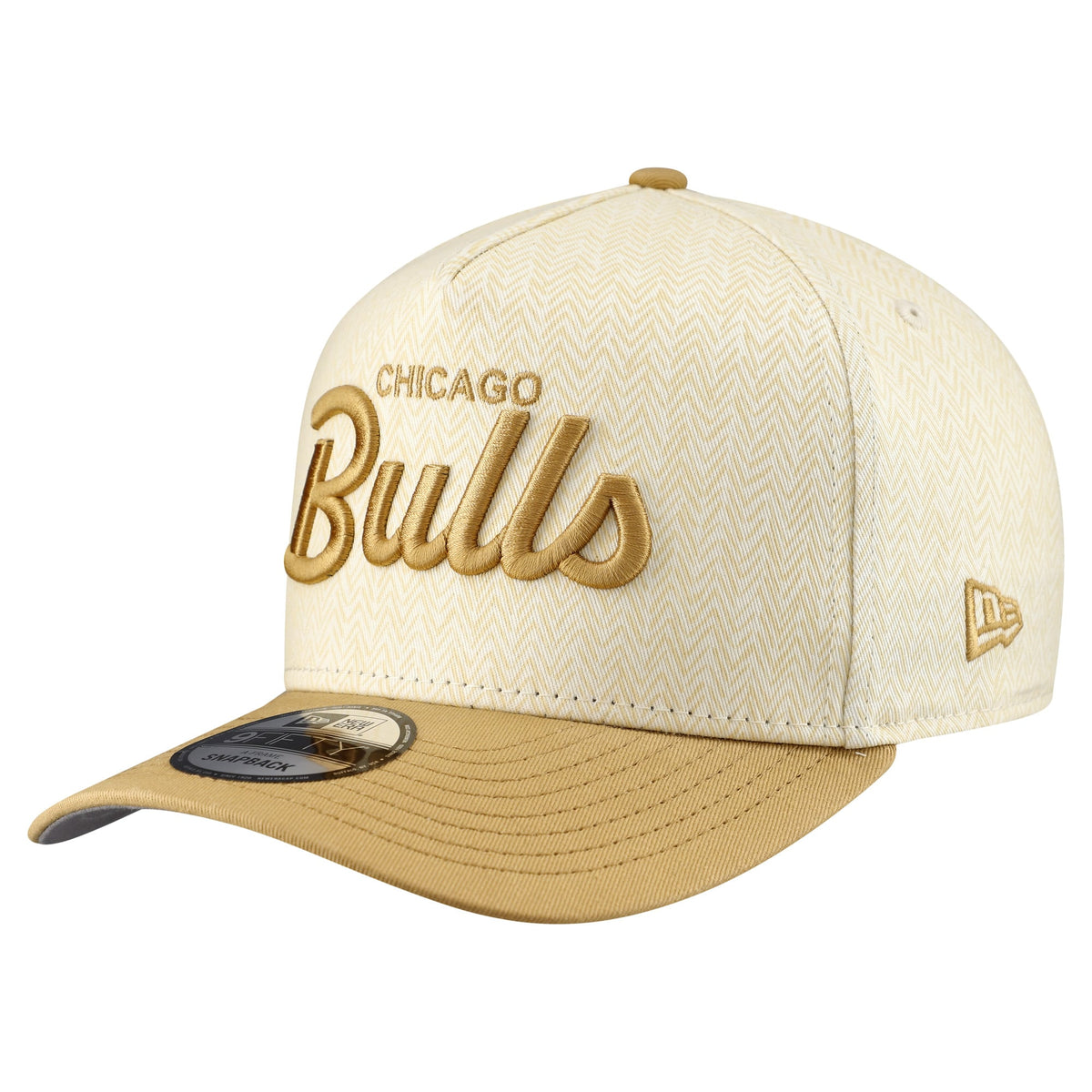 Men's Chicago Bulls  New Era Cream Herringbone 9FIFTY A-Frame Snapback Hat