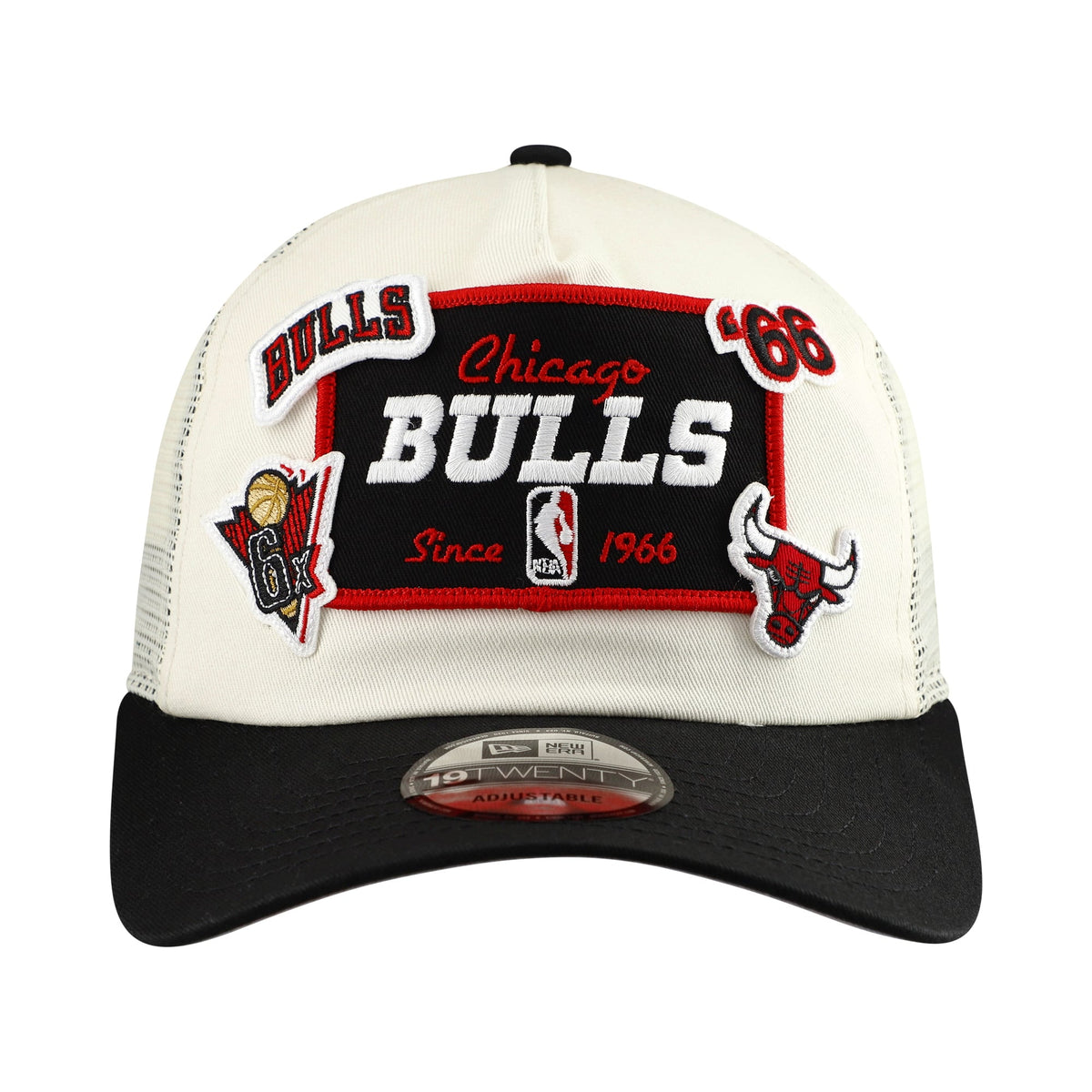 Men's Chicago Bulls New Era Cream Layered Patch 19TWENTY Adjustable Hat