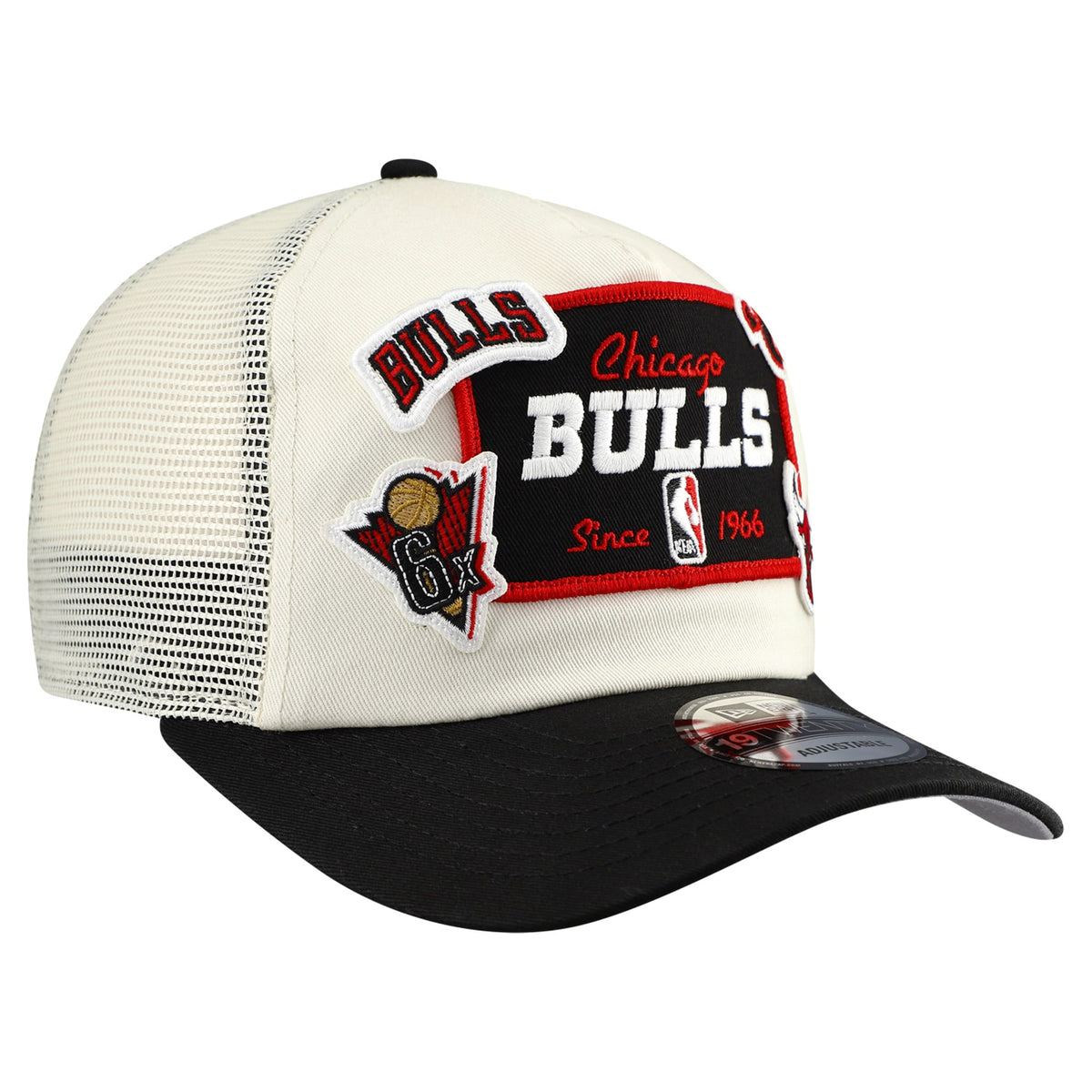 Men's Chicago Bulls New Era Cream Layered Patch 19TWENTY Adjustable Hat