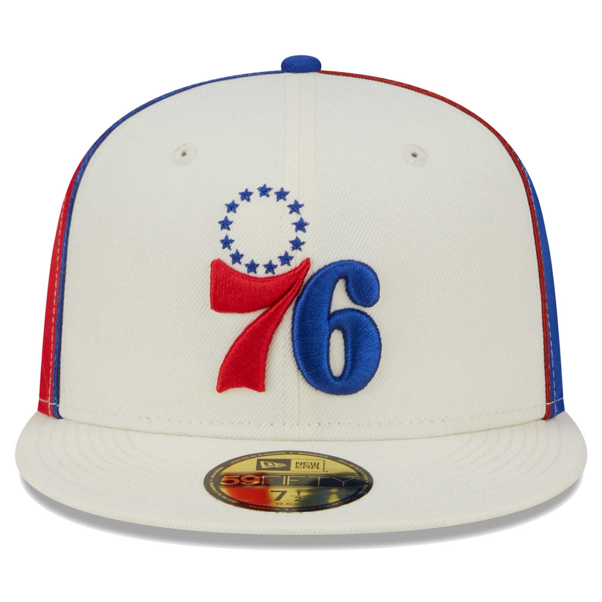 Men's Philadelphia 76ers New Era Cream Piped Pop Panel 59FIFTY Fitted Hat