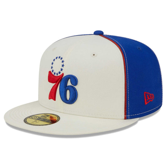 Men's Philadelphia 76ers New Era Cream Piped Pop Panel 59FIFTY Fitted Hat