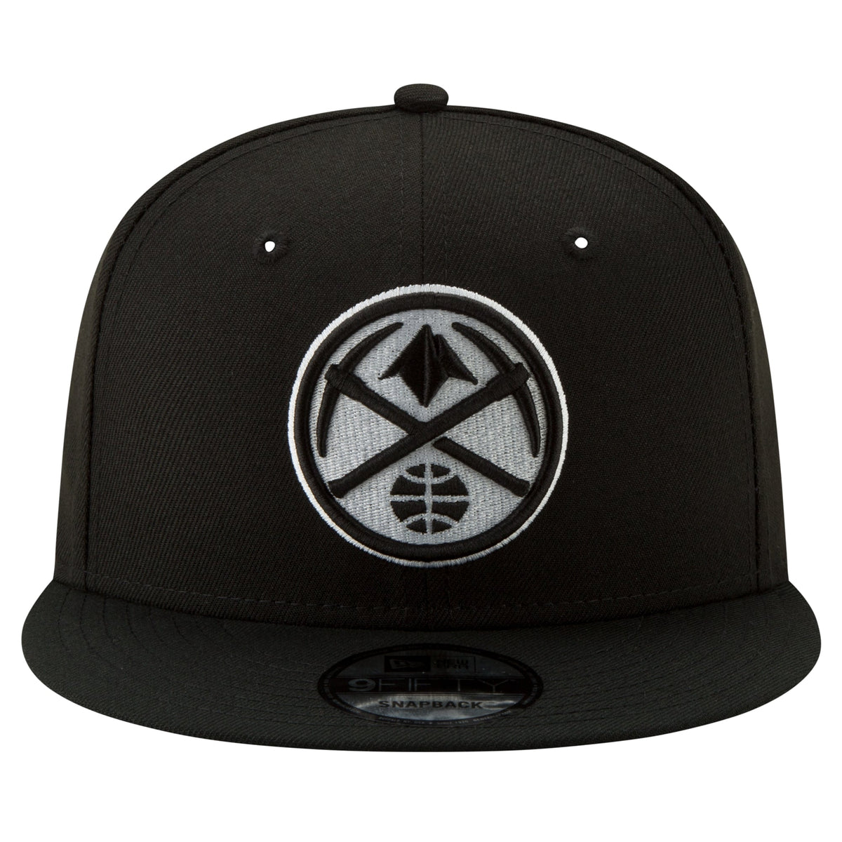 Men's Denver Nuggets New Era Black & White 9FIFTY Snapback Hat