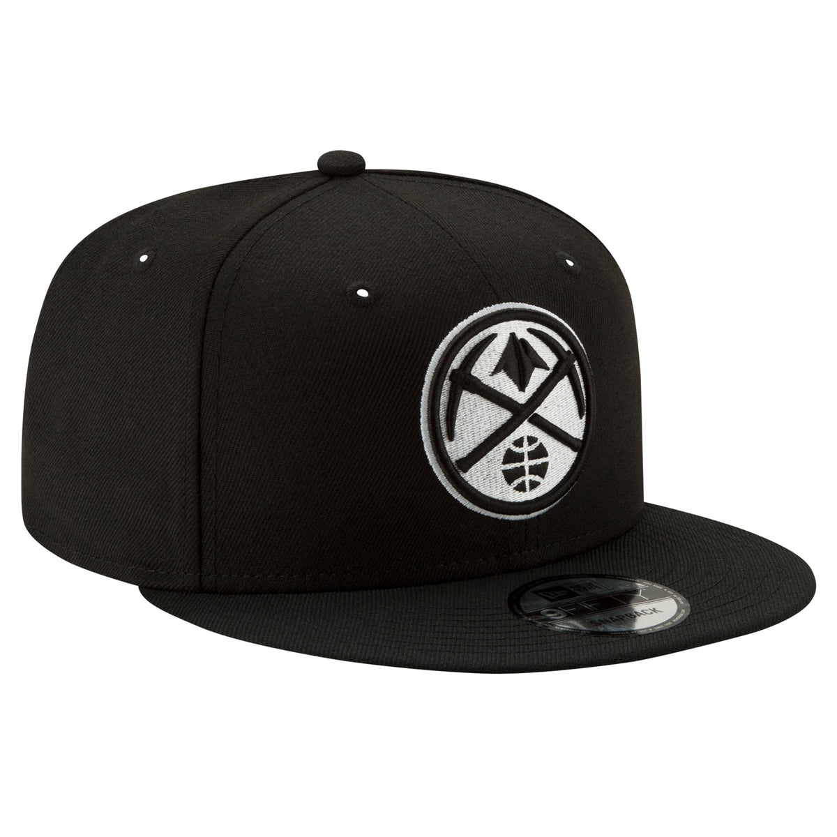 Men's Denver Nuggets New Era Black & White 9FIFTY Snapback Hat