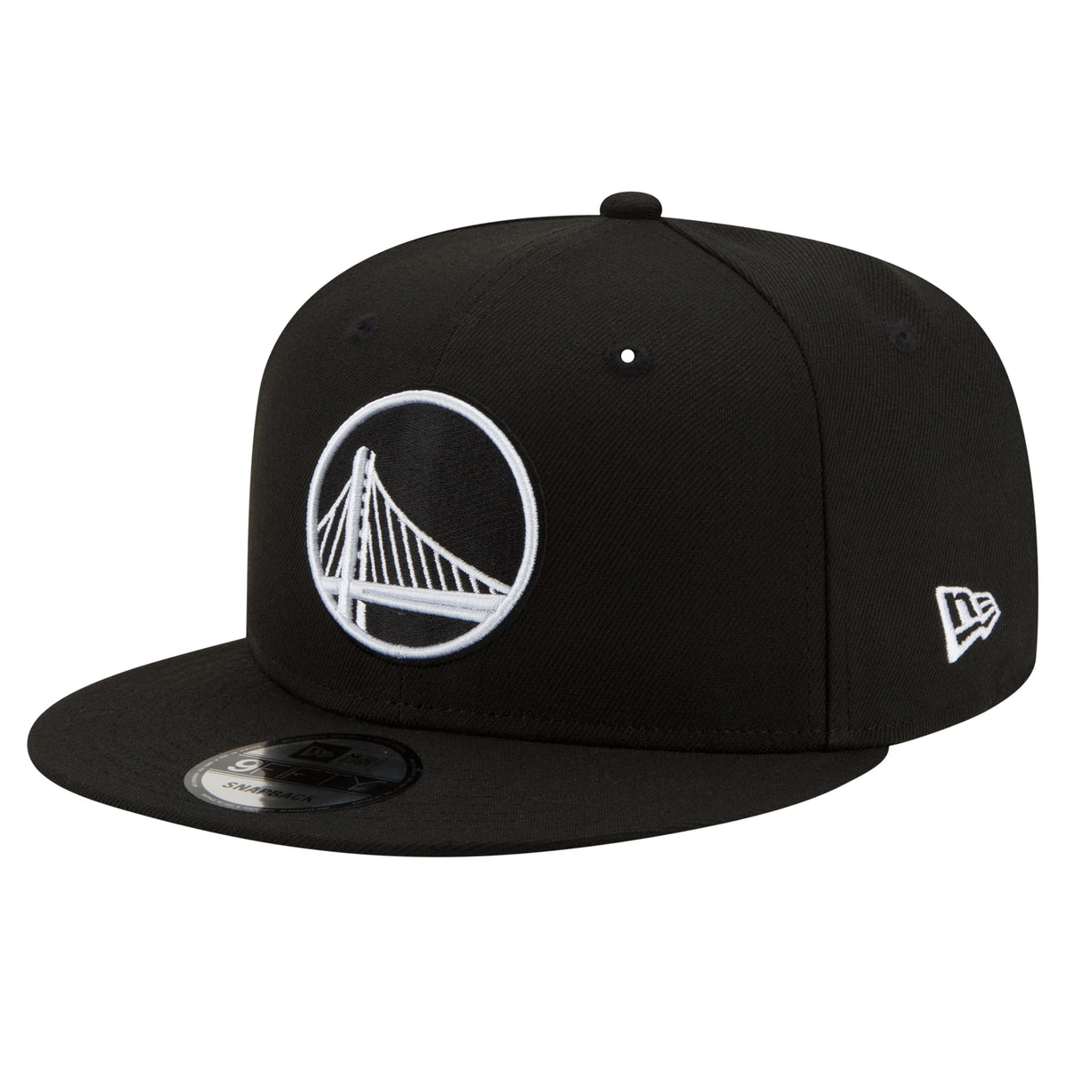 Men's Golden State Warriors New Era Black & White 9FIFTY Snapback Hat