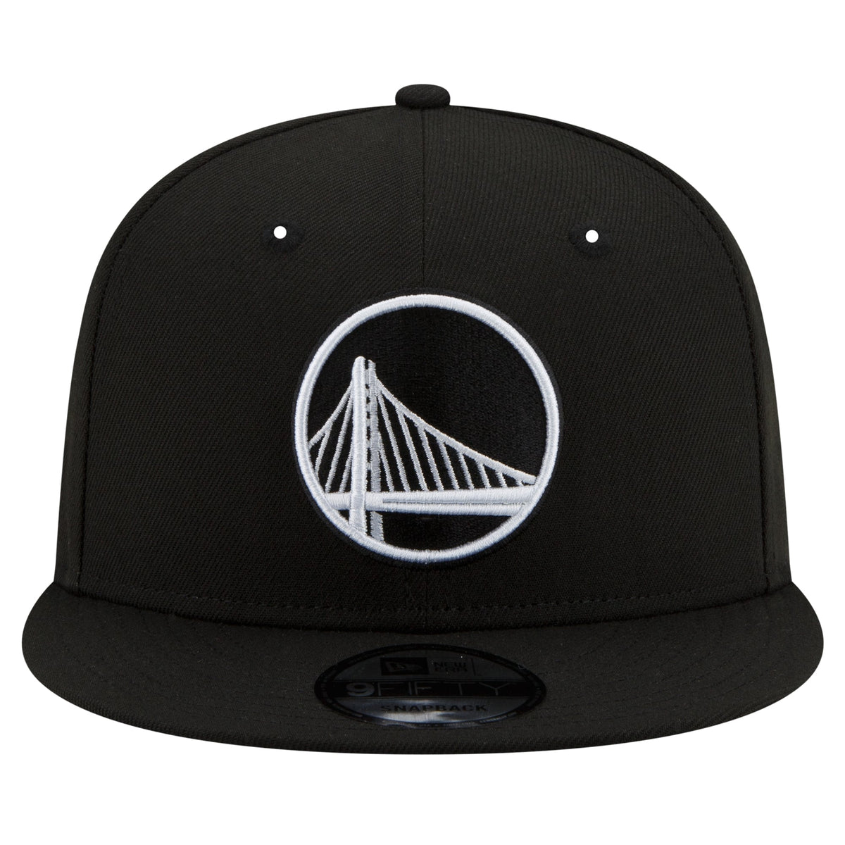 Men's Golden State Warriors New Era Black & White 9FIFTY Snapback Hat